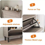 Meuble à chaussures 2 tiroirs COZONY avec étagère réglable, organisateur de rangement de chaussures dissimulé avec tiroir basculant pour entrée, couloir et salon
