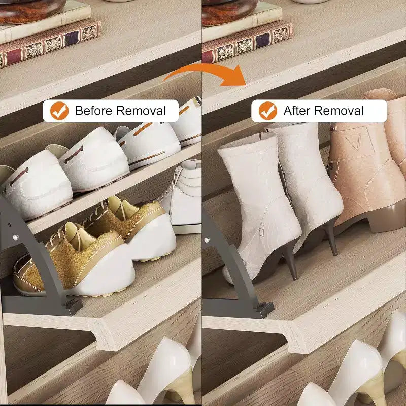 Meuble à chaussures 2 tiroirs COZONY avec étagère réglable, organisateur de rangement de chaussures dissimulé avec tiroir basculant pour entrée, couloir et salon
