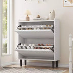 Meuble à chaussures 2 tiroirs COZONY avec étagère réglable, organisateur de rangement de chaussures dissimulé avec tiroir basculant pour entrée, couloir et salon
