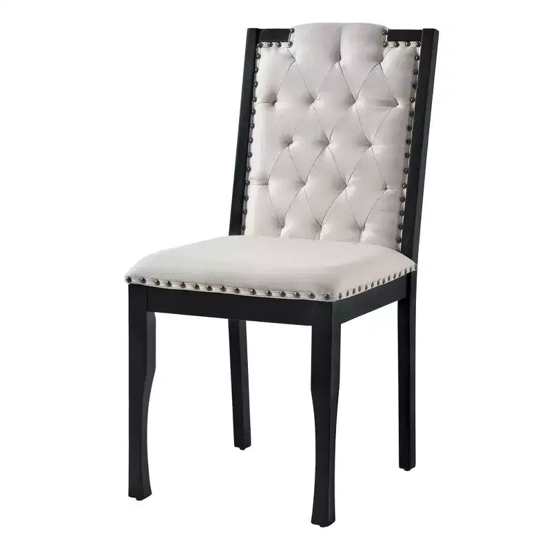 Ensemble de salle à manger rétro 6 pièces, table rectangulaire en bois et 4 chaises capitonnées à dossier haut et 1 banc