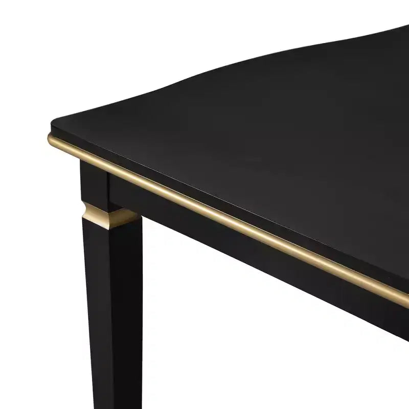Ensemble de salle à manger rétro 6 pièces, table rectangulaire en bois et 4 chaises capitonnées à dossier haut et 1 banc
