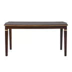Ensemble de salle à manger rétro 6 pièces, table rectangulaire en bois et 4 chaises capitonnées à dossier haut et 1 banc