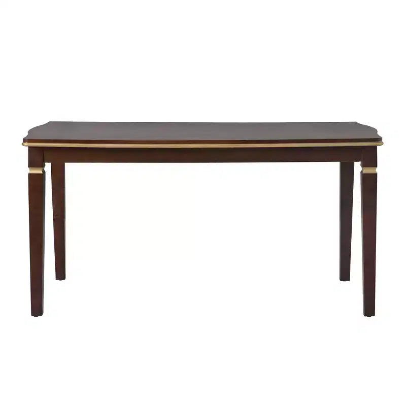 Ensemble de salle à manger rétro 6 pièces, table rectangulaire en bois et 4 chaises capitonnées à dossier haut et 1 banc