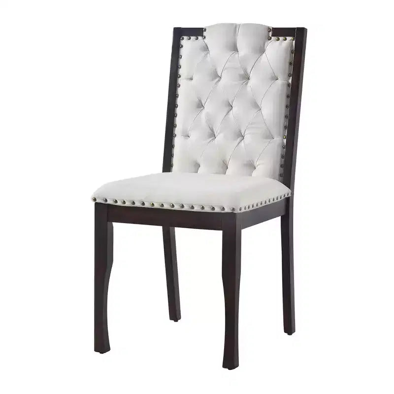 Ensemble de salle à manger rétro 6 pièces, table rectangulaire en bois et 4 chaises capitonnées à dossier haut et 1 banc