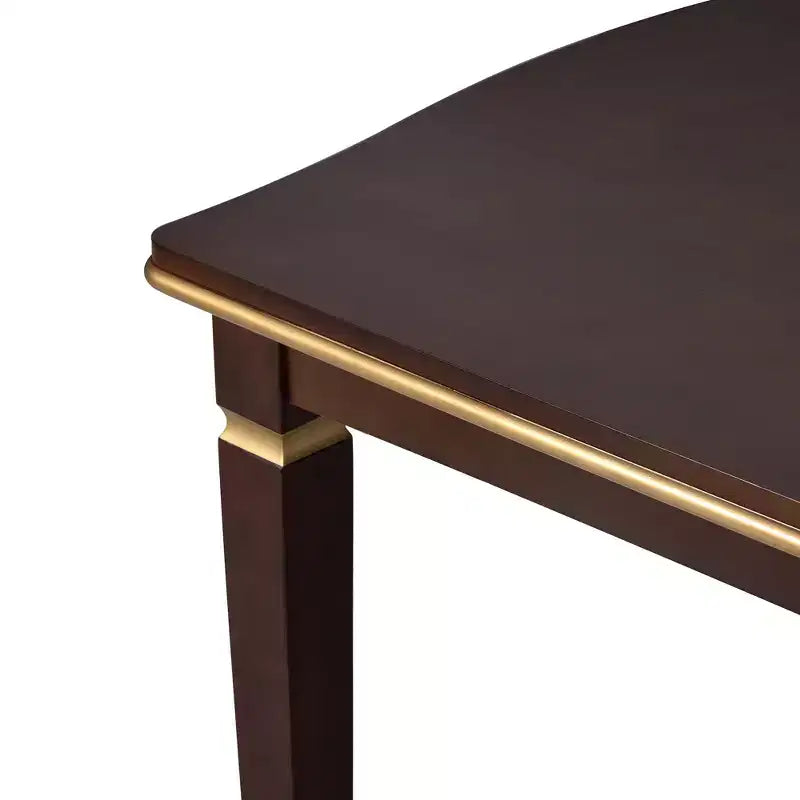 Ensemble de salle à manger rétro 6 pièces, table rectangulaire en bois et 4 chaises capitonnées à dossier haut et 1 banc