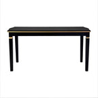Ensemble de salle à manger rétro 6 pièces, table rectangulaire en bois et 4 chaises capitonnées à dossier haut et 1 banc