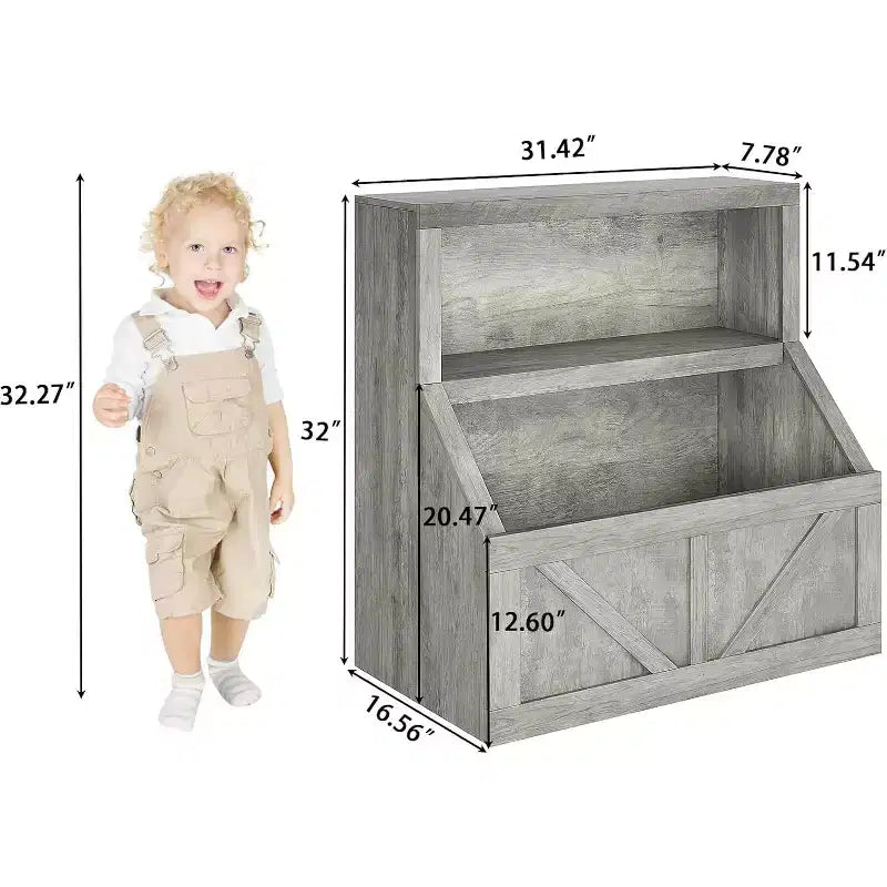 Étagère à livres et organiseur de jouets pour enfants - Armoire de rangement à 2 niveaux avec étagères pour salle de jeux, chambre, salle de classe