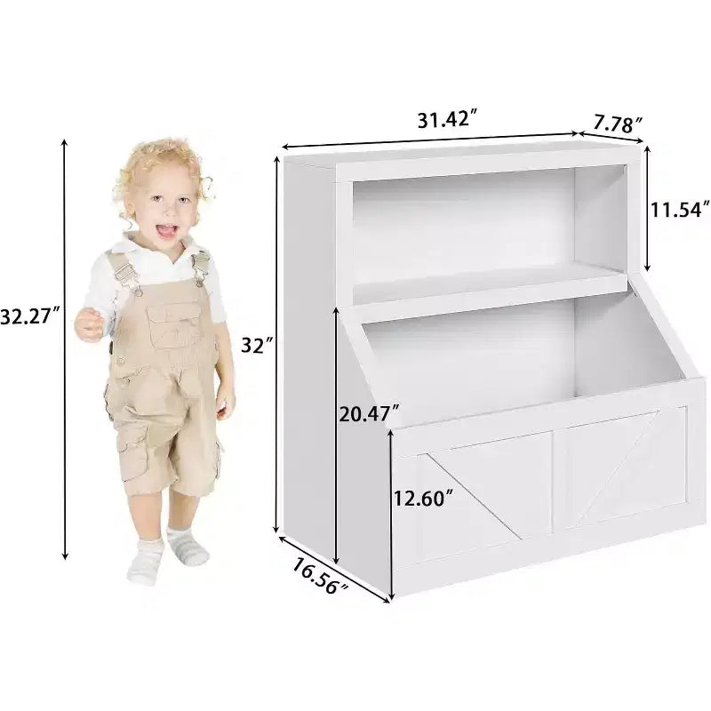 Étagère à livres et organiseur de jouets pour enfants - Armoire de rangement à 2 niveaux avec étagères pour salle de jeux, chambre, salle de classe