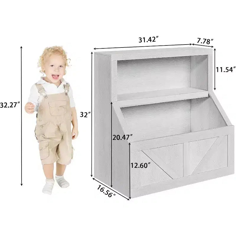 Étagère à livres et organiseur de jouets pour enfants - Armoire de rangement à 2 niveaux avec étagères pour salle de jeux, chambre, salle de classe