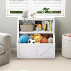 Étagère à livres et organiseur de jouets pour enfants - Armoire de rangement à 2 niveaux avec étagères pour salle de jeux, chambre, salle de classe