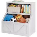Étagère à livres et organiseur de jouets pour enfants - Armoire de rangement à 2 niveaux avec étagères pour salle de jeux, chambre, salle de classe