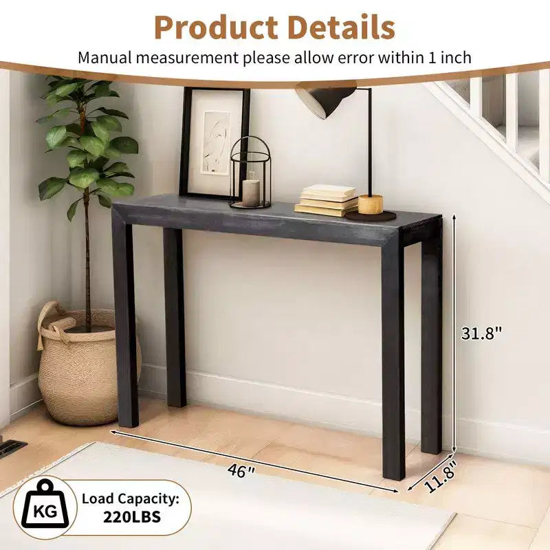 Karl Home | Table console rectangulaire en bois de 46 po