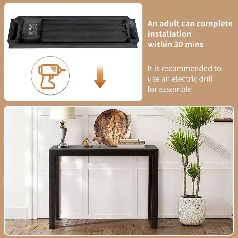 Karl Home | Table console rectangulaire en bois de 46 po