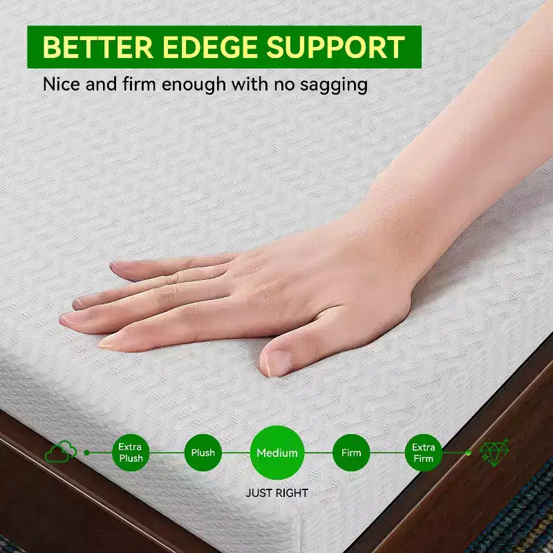 Matelas en mousse à mémoire de forme de 5 pouces infusé de gel et enrichi à l'extrait de thé vert