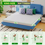 Matelas en mousse à mémoire de forme de 5 pouces infusé de gel et enrichi à l'extrait de thé vert