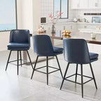 Tabourets de bar modernes en similicuir PU rembourrés : Rotation à 360°, construction durable et design élégant
