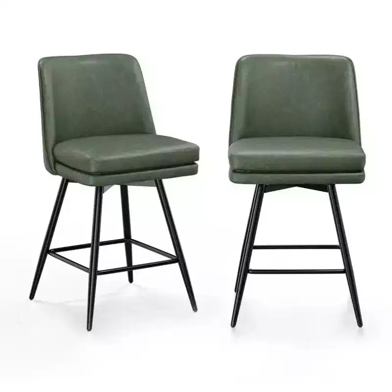 Tabourets de bar modernes en similicuir PU rembourrés : Rotation à 360°, construction durable et design élégant