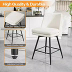Tabourets de bar modernes en similicuir PU rembourrés : Rotation à 360°, construction durable et design élégant