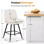 Tabourets de bar modernes en similicuir PU rembourrés : Rotation à 360°, construction durable et design élégant