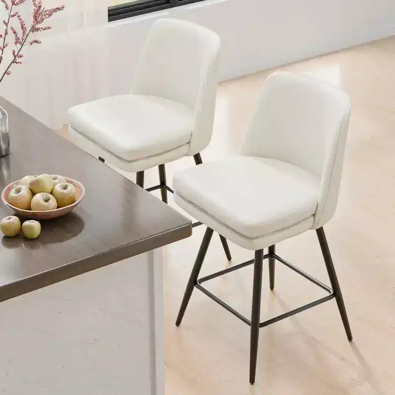 Tabourets de bar modernes en similicuir PU rembourrés : Rotation à 360°, construction durable et design élégant