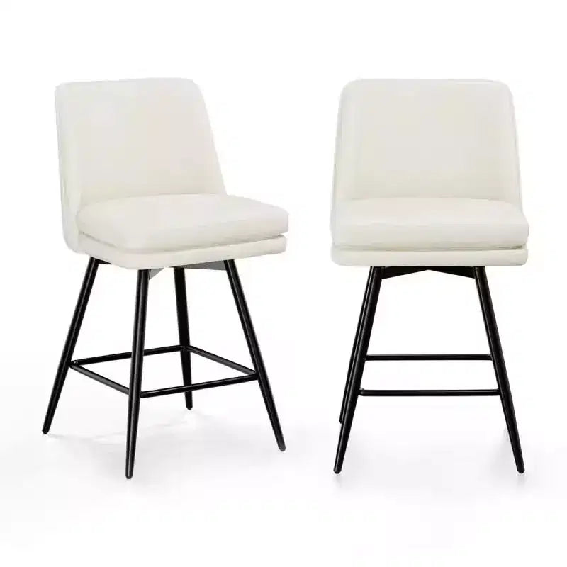 Tabourets de bar modernes en similicuir PU rembourrés : Rotation à 360°, construction durable et design élégant