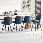 Tabourets de bar modernes en similicuir PU rembourrés : Rotation à 360°, construction durable et design élégant