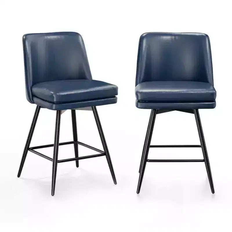 Tabourets de bar modernes en similicuir PU rembourrés : Rotation à 360°, construction durable et design élégant