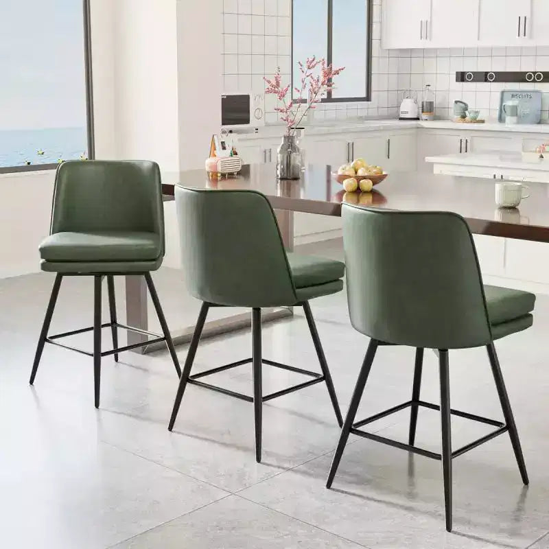 Tabourets de bar modernes en similicuir PU rembourrés : Rotation à 360°, construction durable et design élégant