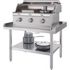 Commercial Stainless Steel Prep Table, 28x48 Heavy Duty Work Table, Adjustable Undershelf & Side Risers, for Restaurant Kitchen, Food Service
