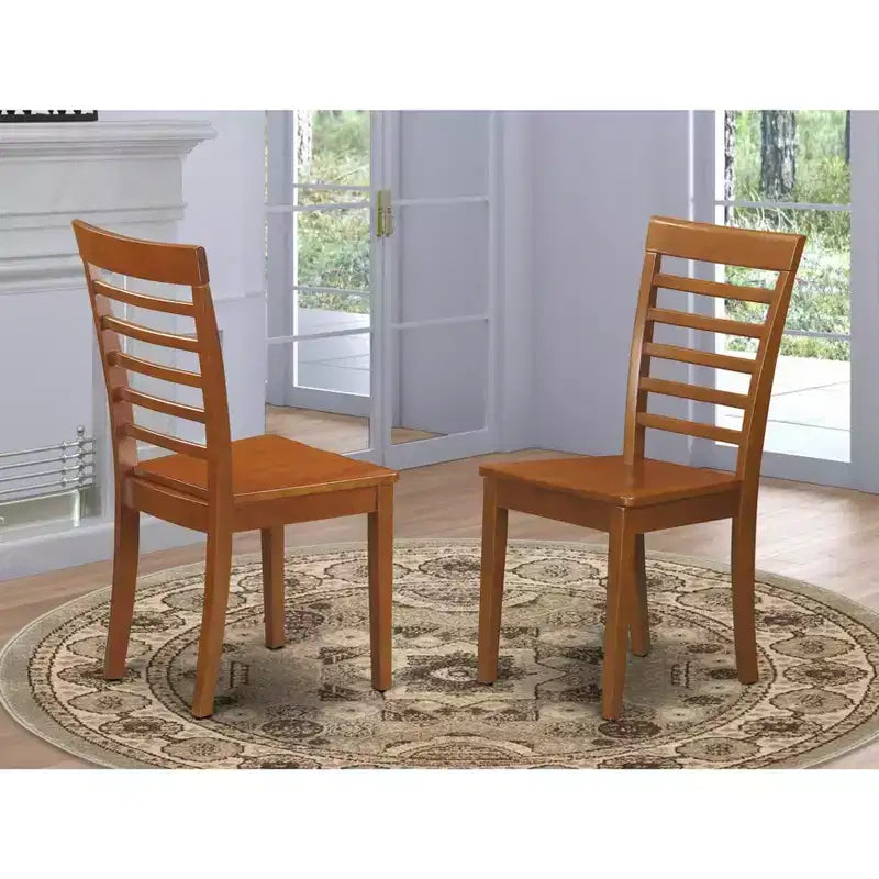 Chaise de cuisine et de salle à manger en bois massif – Lot de 2