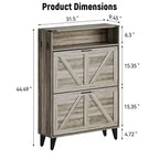 Meuble de rangement à chaussures mince avec 2 tiroirs basculants, organiseur de chaussures étroit autoportant pour entrée, couloir ou vestibule