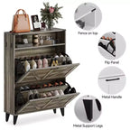 Meuble de rangement à chaussures mince avec 2 tiroirs basculants, organiseur de chaussures étroit autoportant pour entrée, couloir ou vestibule
