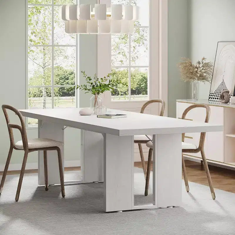 Table à manger rectangulaire en bois pour 6, Table de cuisine de 180 cm
