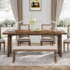 Table à manger rectangulaire en bois pour 6, Table de cuisine de 180 cm