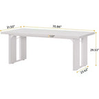 Table à manger rectangulaire en bois pour 6, Table de cuisine de 180 cm
