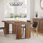Table à manger rectangulaire en bois pour 6, Table de cuisine de 180 cm