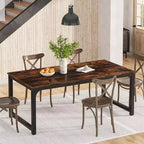 Table à manger rectangulaire en bois pour 6, Table de cuisine de 180 cm