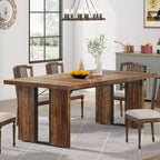 Okak Rustic Wood Large Executive Desk Rectangular Dining Table,Long Modern Kitchen Dinner Table for Dining Room,Family Meals