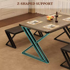 Ensemble table à manger, ensemble table de cuisine pour 4, ensemble table à manger 3 pièces avec 2 bancs pour petit espace, appartement, salle à manger, gain de place