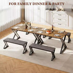Ensemble table à manger, ensemble table de cuisine pour 4, ensemble table à manger 3 pièces avec 2 bancs pour petit espace, appartement, salle à manger, gain de place