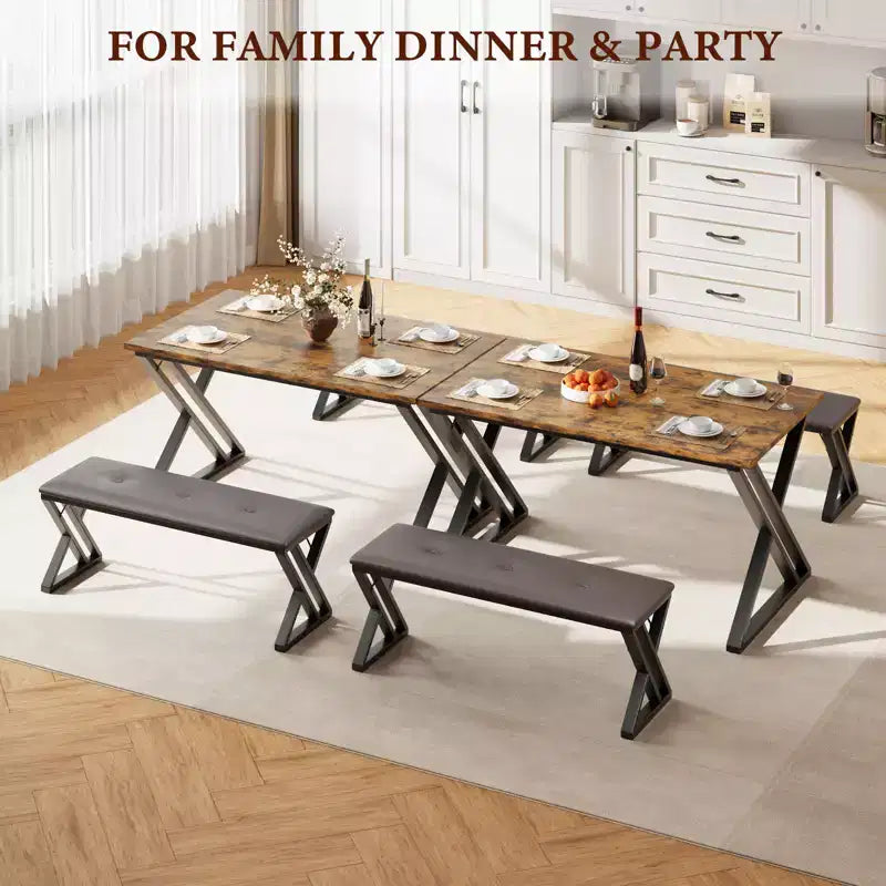 Ensemble table à manger, ensemble table de cuisine pour 4, ensemble table à manger 3 pièces avec 2 bancs pour petit espace, appartement, salle à manger, gain de place