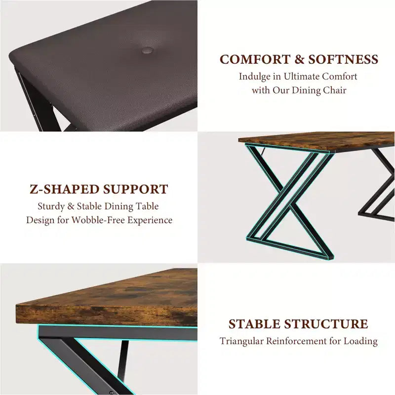 Ensemble table à manger, ensemble table de cuisine pour 4, ensemble table à manger 3 pièces avec 2 bancs pour petit espace, appartement, salle à manger, gain de place