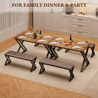 Ensemble table à manger, ensemble table de cuisine pour 4, ensemble table à manger 3 pièces avec 2 bancs pour petit espace, appartement, salle à manger, gain de place