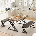 Ensemble table à manger, ensemble table de cuisine pour 4, ensemble table à manger 3 pièces avec 2 bancs pour petit espace, appartement, salle à manger, gain de place