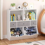 Étagère à livres et meuble de rangement pour jouets pour enfants avec 3 tiroirs