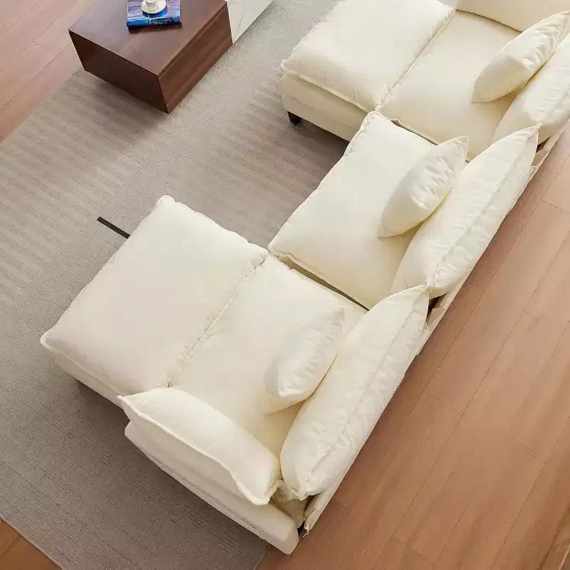 Canapé modulaire en L avec ottomane