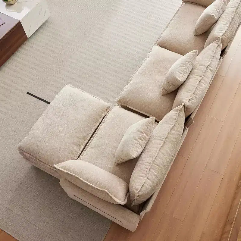 Canapé modulaire en L avec ottomane