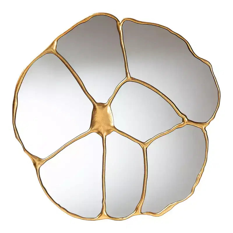 Miroir Mural Baxton Studio Novia Fleur Feuille d'Or Antique