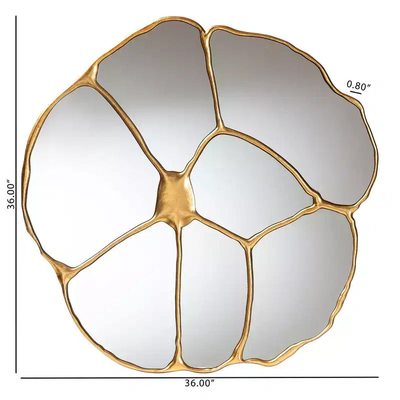 Miroir Mural Baxton Studio Novia Fleur Feuille d'Or Antique