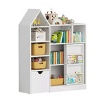 CuisinSmart 43'' Kids Bookshelf with 7 Storage Cubbies, 3 Tier Sling Children Bookcase, Toy Storage Organizer for Playroom Nursery Classroom
